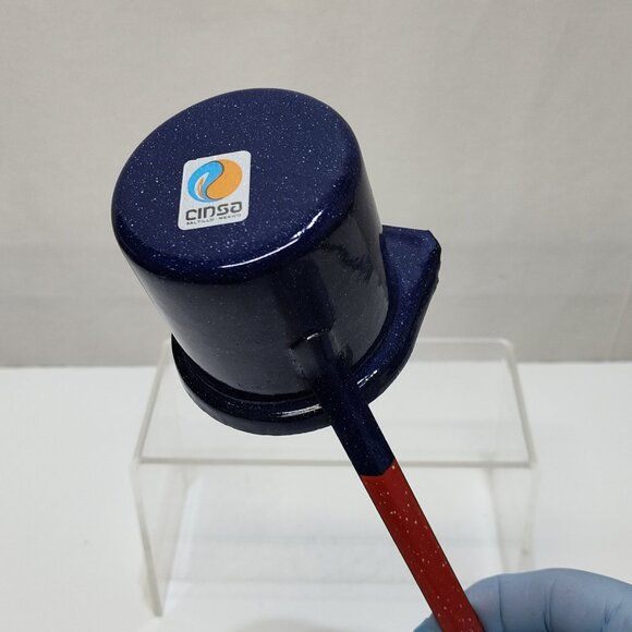 Cinsa Metal Enamel Ladle Dipping Milk or Butter Warmer Ladle Pour Spout & Handle - Picture 4 of 8